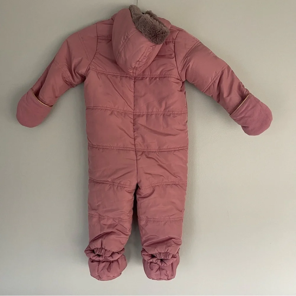First Impressions Pink Snow suit bow details. Size 24M